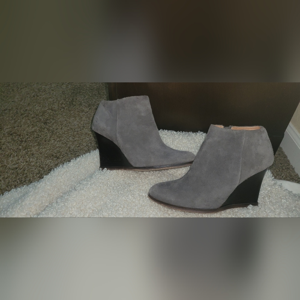 Medium Dark Gray Bootie Wedge Style